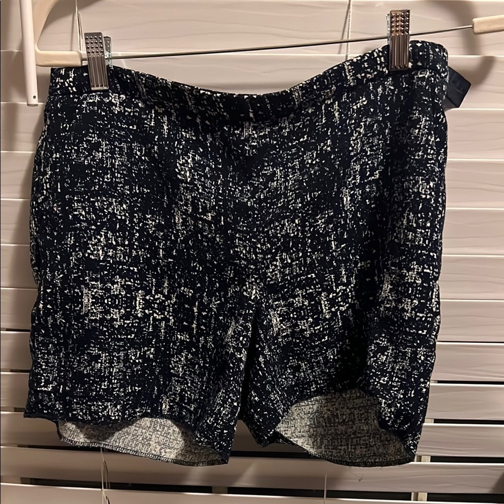 Kenar Black and White Bermudas with Intricate Design